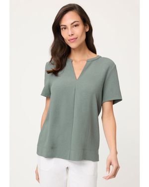 Olsen Mixed Media Tunic T-shirt - Gray