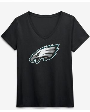 LOGO ATHLETIC Philadelphia Eagles Primary Logo V-neck T-shirt - Black