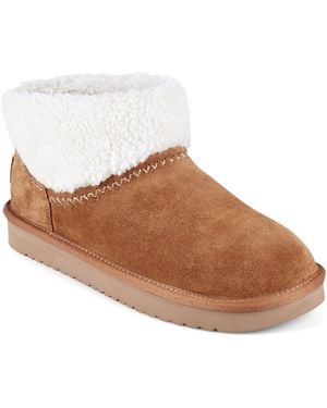 Earth Wylson Round Toe Casual Booties - Brown