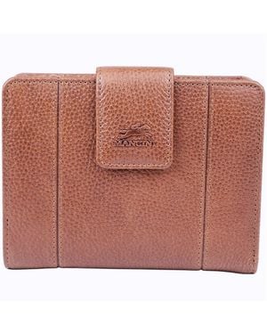 Mancini Fifth Avenue Rfid Secure Zipper Clutch - Brown
