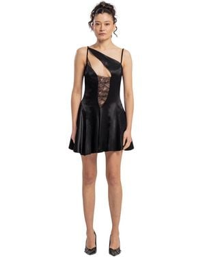 Pcfg Lace-trim Mini Dress - Black