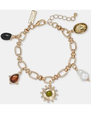 INC International Concepts Statement Stones Shaky Charm Bracelet - Metallic