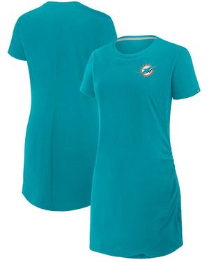 Fanatics Miami Dolphins Ruched Drape T-shirt Dress - Blue