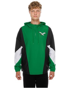 KTZ Philadelphia Eagles Quarter-zip Windbreaker Jacket - Green