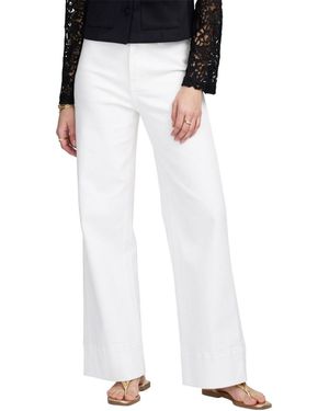 Elle Collection Cropped Wide Leg Jean - White