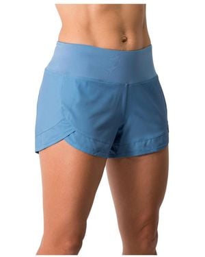 FURLING 3 Inch Lightweight Workout Running Shorts With Mesh Liner Zip Pocket - Blue