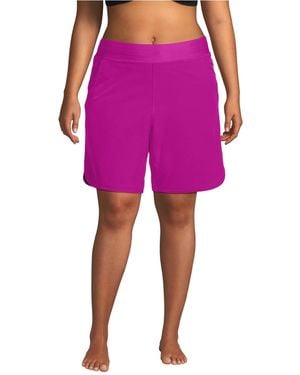 Lands' End Plus Size Sunshade Upf 50 9" Board Shorts - Pink