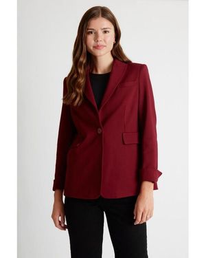 Caldwell Collection Lorraine Single Button Blazer - Red