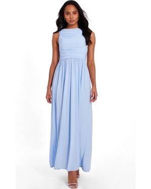 Quiz Ruched Sleeveless Dress - Blue