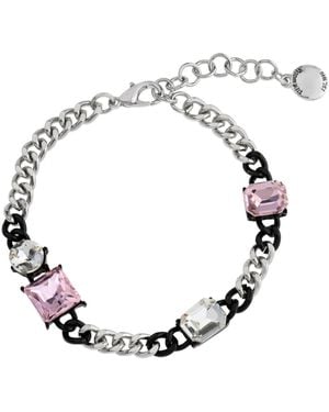 Steve Madden Punk Romance Stone Link Bracelet - Metallic