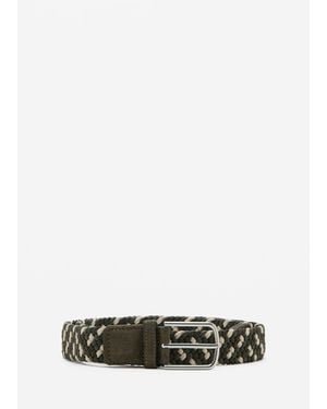 Mango Braided Elastic Colored Belt - Green