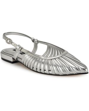 Nine West Duria Pointy Toe Dress Mules - Metallic