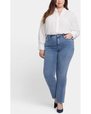 NYDJ Plus Size High Rise Marilyn Straight Jeans - Blue