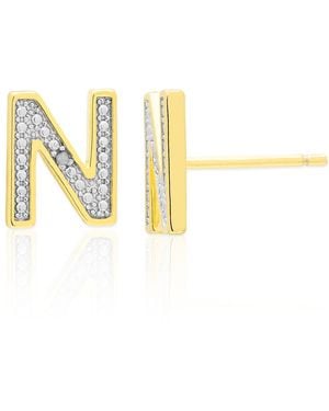Macy's Diamond Accent 0.01 Ct. T. W. Initial 's' Stud Earrings - Metallic