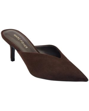 Marc Fisher Aprile Sweatheart Top Line Slip-on Dress Mules - Brown