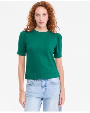 On 34th Puff-sleeve French Terry Sweatshirt - Green