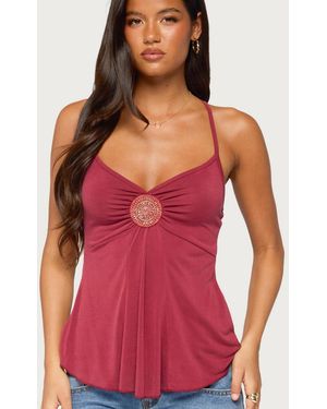 Edikted Kirstine Bead Patch Tank Top - Red