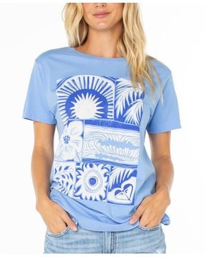 Roxy Beach Things Graphic Crewneck Top - Blue