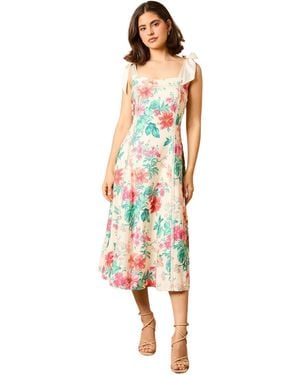 Oasis Bow Strap Midi Prom Dress - White