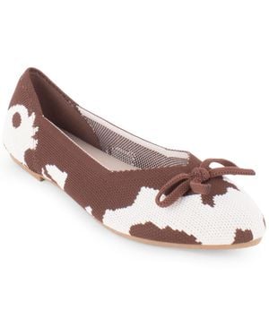 Tahari Tortuga Knit Slip-on Flats - Brown