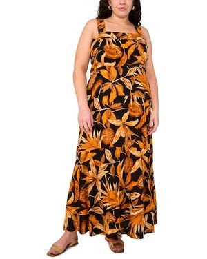 Vince Camuto Plus Size Square-neck Sleeveless Maxi Dress - Orange