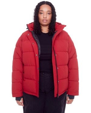 Alpine North Plus Size Forillon Short Quilted Puffer Jacket - Red