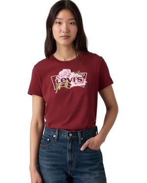 Levi's The Perfect Crewneck Cotton T-shirt - Red