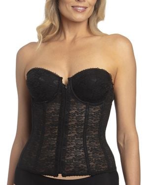 Dominique Francesca Lace Front Closure Strapless Bra - Black