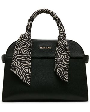 Anne Klein Medium Rounded Satchel Handbag - Black