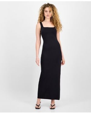 BarIII Square Neck Sleeveless Maxi Dress - Blue