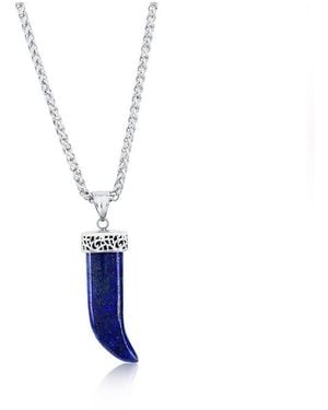 Metallo Stainless Steel Horn Necklace - White