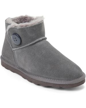 Clarks Suede Memory Foam Boot Slippers - Gray