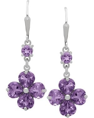 Macy's Genuine Amethyst Flower Drop Dangle Earrings (6 Ct. T.w. - Purple