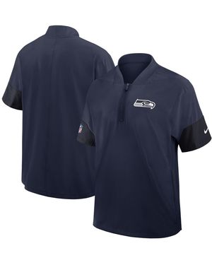 Nike Seattle Seahawks Sideline Short Sleeve Quarter-zip Performance Coach Jacket - Blue