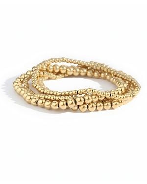 Mint & Lily Beaded Stainless Steel Bracelet Stacking Set - Metallic
