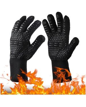 Cowin Bbq Gloves Heat Resistant Cooking For Barbecue Grilling Oven Baking Camping - Orange