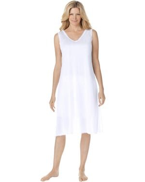 Comfort Choice Lace-trim Slip - White