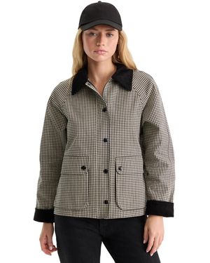 GOOD AMERICAN Collared Cotton Barn Jacket - Gray