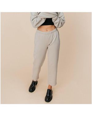 Ocio Plus Size Organic Cotton Teddy Cropped Pant Special - Natural