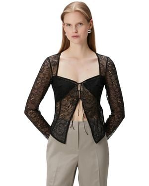 Pcfg Long-sleeve Lace Top - Black