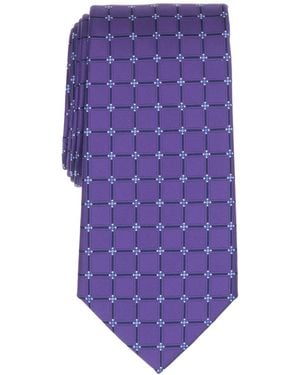 Club Room Meyers Grid Pattern Tie - Purple