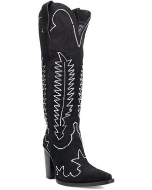 Dingo Double Take Suede Leather Boot - Black