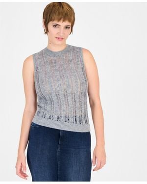 Guess Cecilia Sleeveless Sequin Sweater - Blue