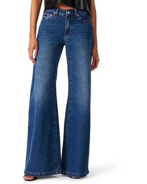 Steve Madden Mid-rise Wide-leg Flare Jeans - Blue