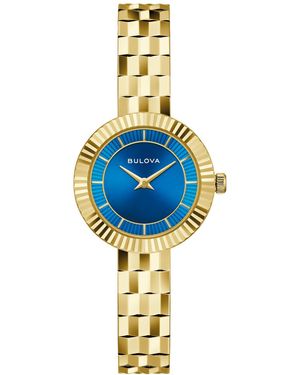 Bulova Quartz Disco -tone Stainless Steel Bracelet Watch 26.5mm - Blue