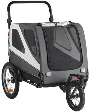 Rui 2 In 1 Pet Bike Trailer And Stroller Cart For Small Large Dogs Up To 100 Lbs - Black