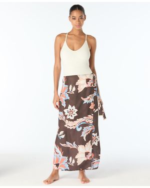 Vince Camuto Printed Wrap Swim Maxi Skirt - White