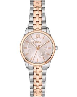 BOSS Graceful Mina Quartz Two Tone Stainless Steel Watch - Metallic