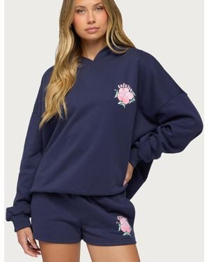 Edikted Beach Bloom Hoodie - Blue