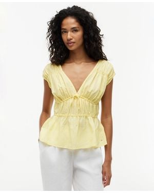 Tommy Hilfiger Sleeveless V-neck Top - Yellow
